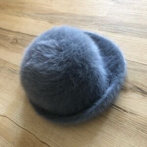 Vintage Rabbit Hair & Wool Blend Blue Fur Hat